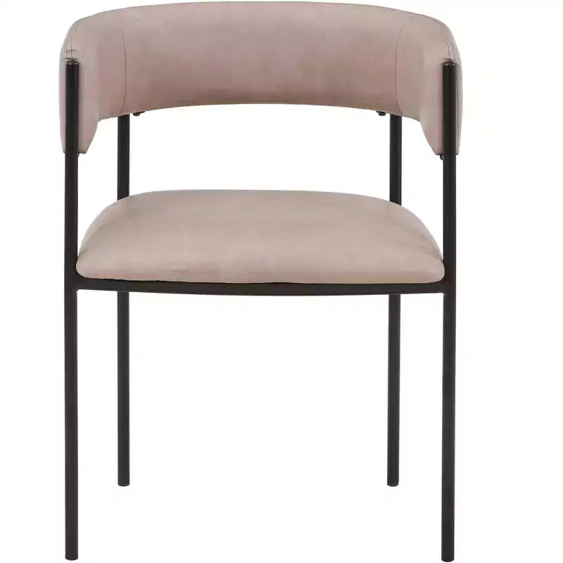 LeisureMod Set di 2 sedie da pranzo imbottite con schienale aperto, struttura in ferro verniciato a polvere, collezione Cyril per sala da pranzo, cucina, bistrot, bar