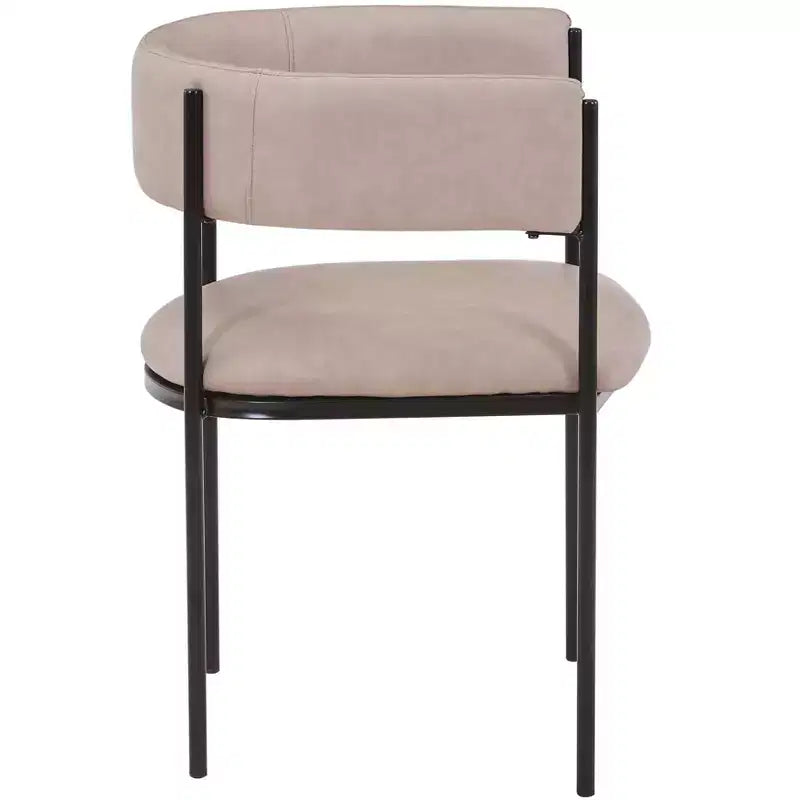 LeisureMod Set di 2 sedie da pranzo imbottite con schienale aperto, struttura in ferro verniciato a polvere, collezione Cyril per sala da pranzo, cucina, bistrot, bar