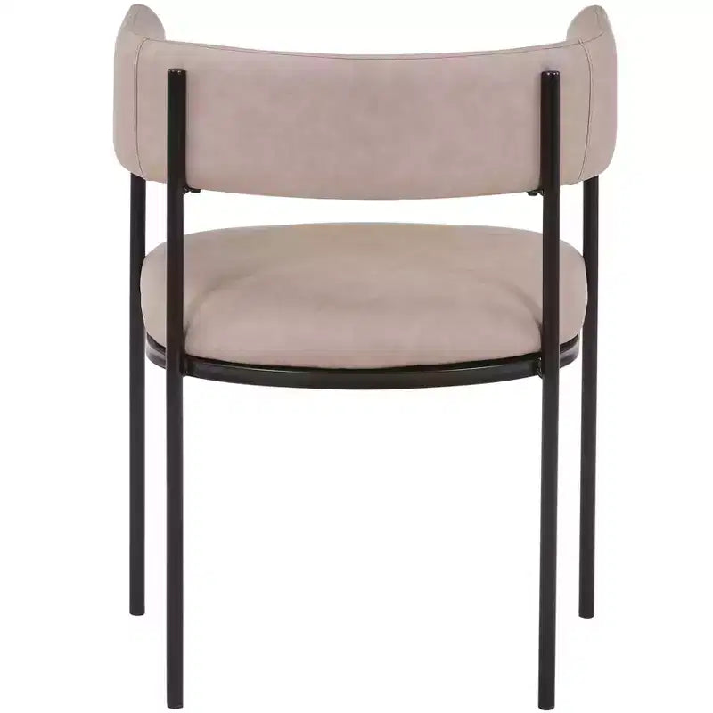 LeisureMod Set di 2 sedie da pranzo imbottite con schienale aperto, struttura in ferro verniciato a polvere, collezione Cyril per sala da pranzo, cucina, bistrot, bar