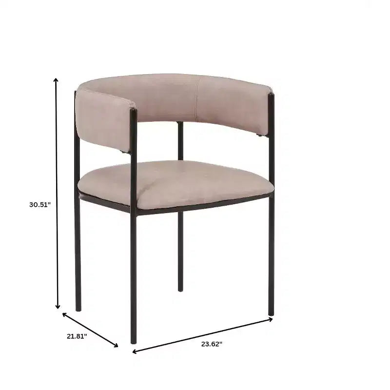 LeisureMod Set di 2 sedie da pranzo imbottite con schienale aperto, struttura in ferro verniciato a polvere, collezione Cyril per sala da pranzo, cucina, bistrot, bar