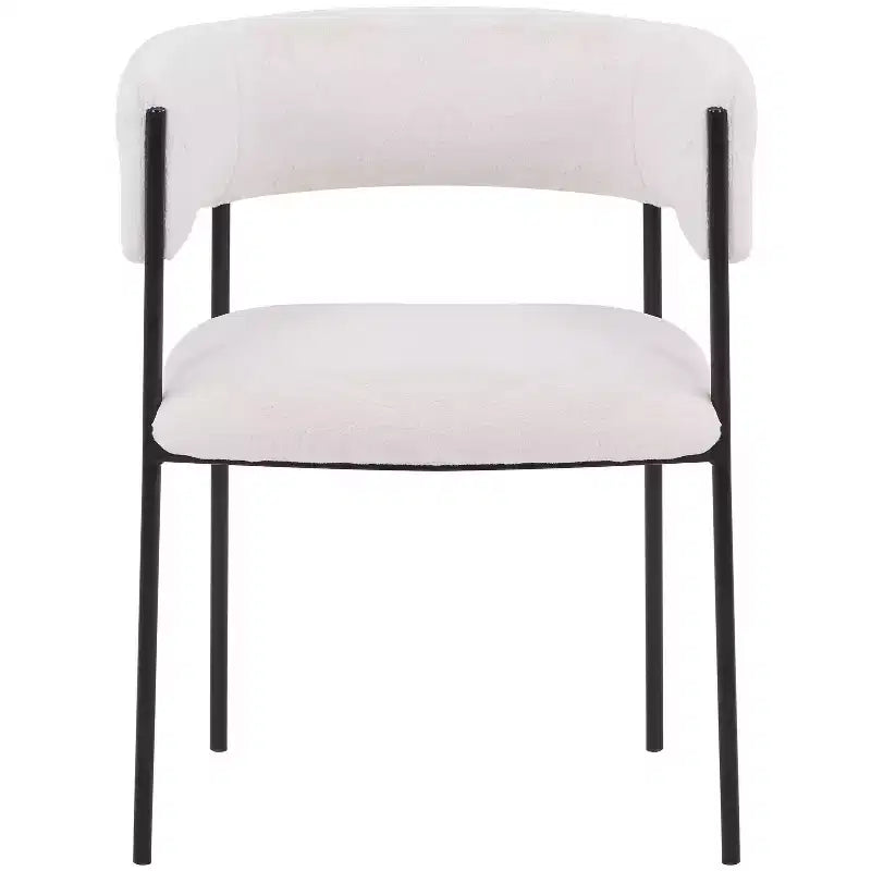 LeisureMod Set di 2 sedie da pranzo imbottite con schienale aperto, struttura in ferro verniciato a polvere, collezione Cyril per sala da pranzo, cucina, bistrot, bar