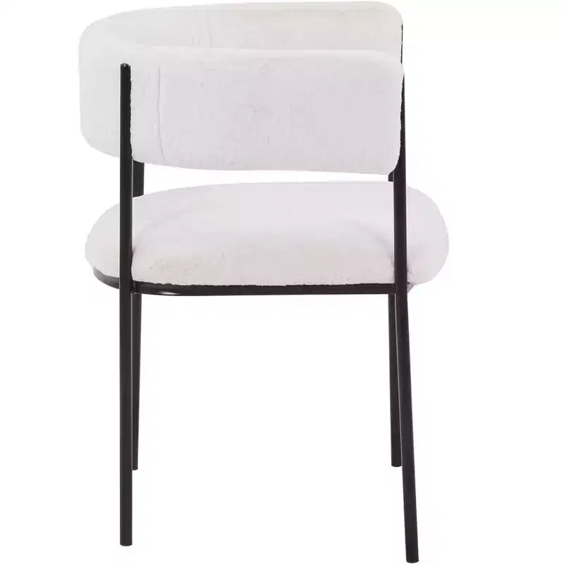LeisureMod Set di 2 sedie da pranzo imbottite con schienale aperto, struttura in ferro verniciato a polvere, collezione Cyril per sala da pranzo, cucina, bistrot, bar