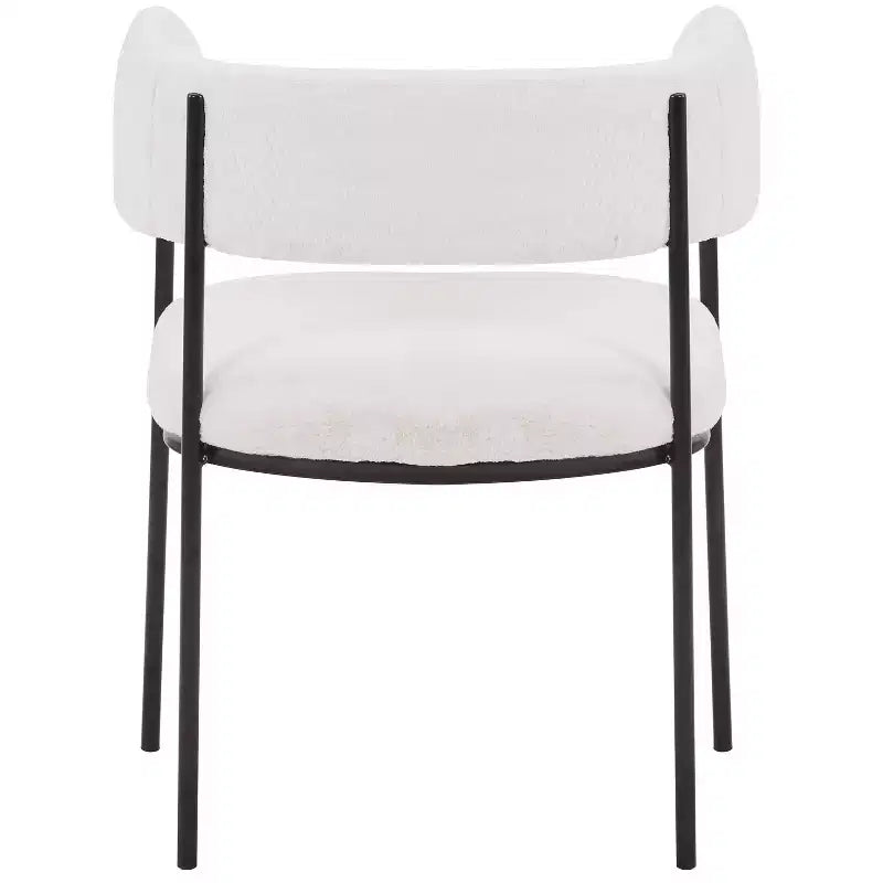 LeisureMod Set di 2 sedie da pranzo imbottite con schienale aperto, struttura in ferro verniciato a polvere, collezione Cyril per sala da pranzo, cucina, bistrot, bar