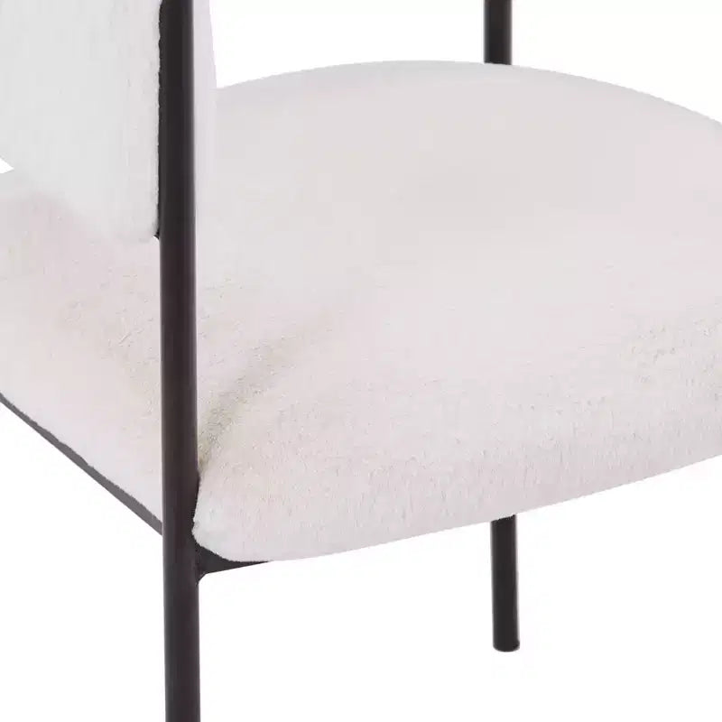 LeisureMod Set di 2 sedie da pranzo imbottite con schienale aperto, struttura in ferro verniciato a polvere, collezione Cyril per sala da pranzo, cucina, bistrot, bar