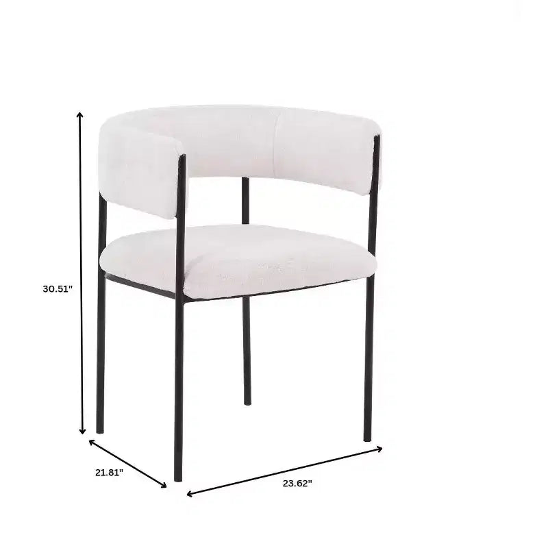 LeisureMod Set di 2 sedie da pranzo imbottite con schienale aperto, struttura in ferro verniciato a polvere, collezione Cyril per sala da pranzo, cucina, bistrot, bar