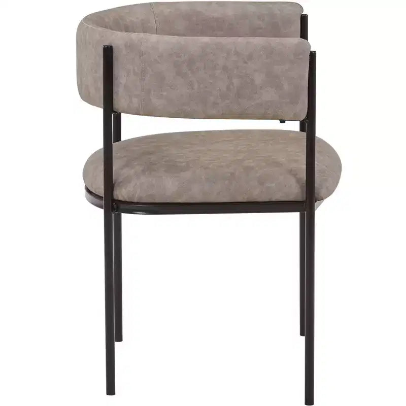 LeisureMod Set di 2 sedie da pranzo imbottite con schienale aperto, struttura in ferro verniciato a polvere, collezione Cyril per sala da pranzo, cucina, bistrot, bar