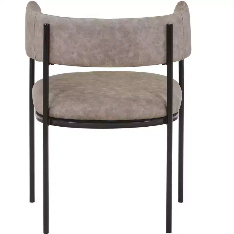 LeisureMod Set di 2 sedie da pranzo imbottite con schienale aperto, struttura in ferro verniciato a polvere, collezione Cyril per sala da pranzo, cucina, bistrot, bar