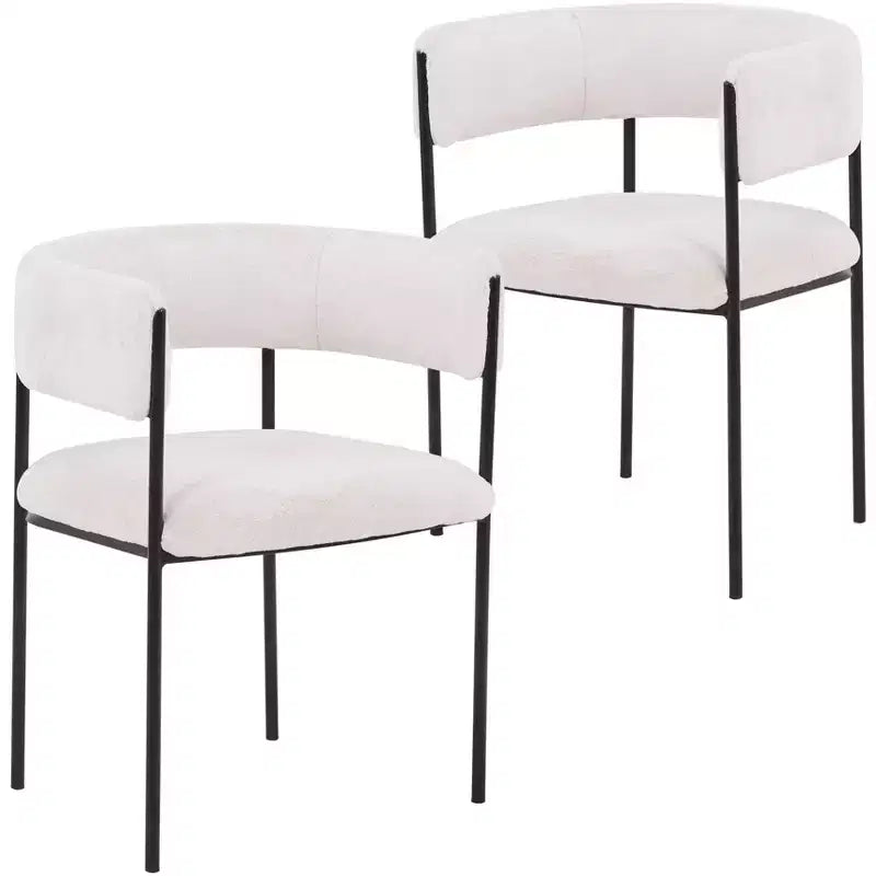 LeisureMod Set di 2 sedie da pranzo imbottite con schienale aperto, struttura in ferro verniciato a polvere, collezione Cyril per sala da pranzo, cucina, bistrot, bar